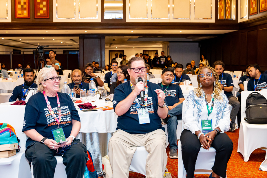 Community members networking at an Agile Bangladesh meetup